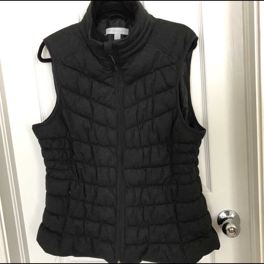 NY & Company Dark Gray Puffer Vest XL